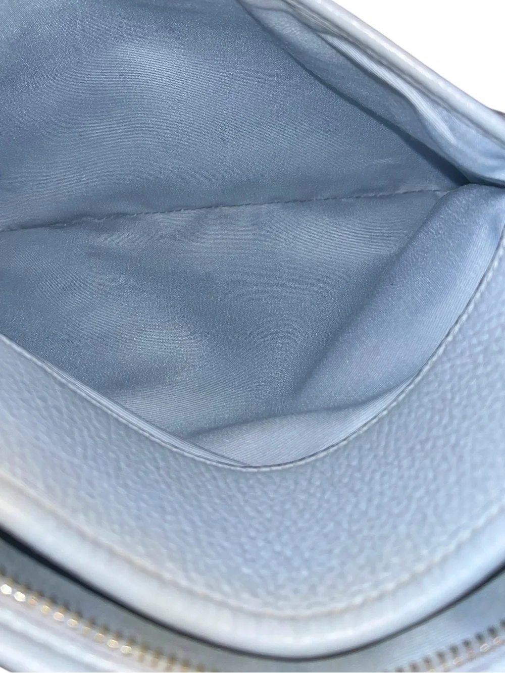 Coach Light Blue Pebbled Leather Crossbody Bag